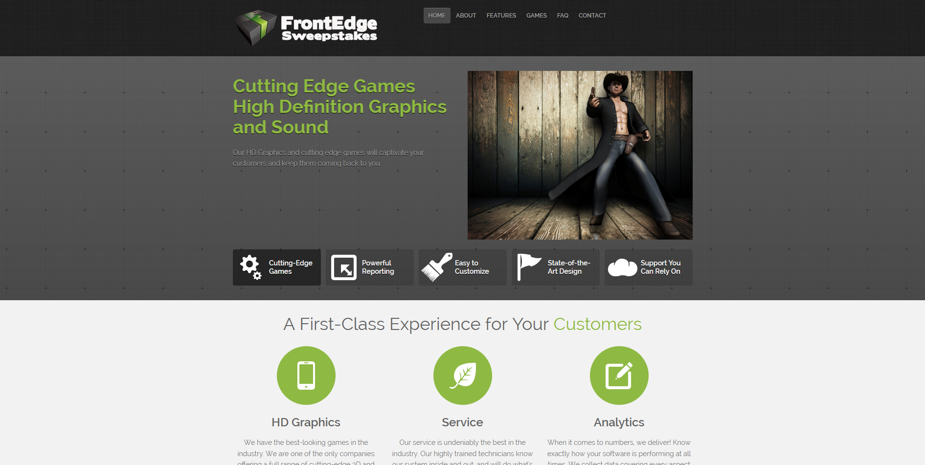 Website Design / Development - Front Edge Sweepstakes